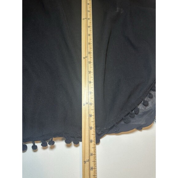 Club Z Collection Black Pom Pom Sheer‎ Swim Cover-Up Short Sleeve MEDIUM - Picture 12 of 13